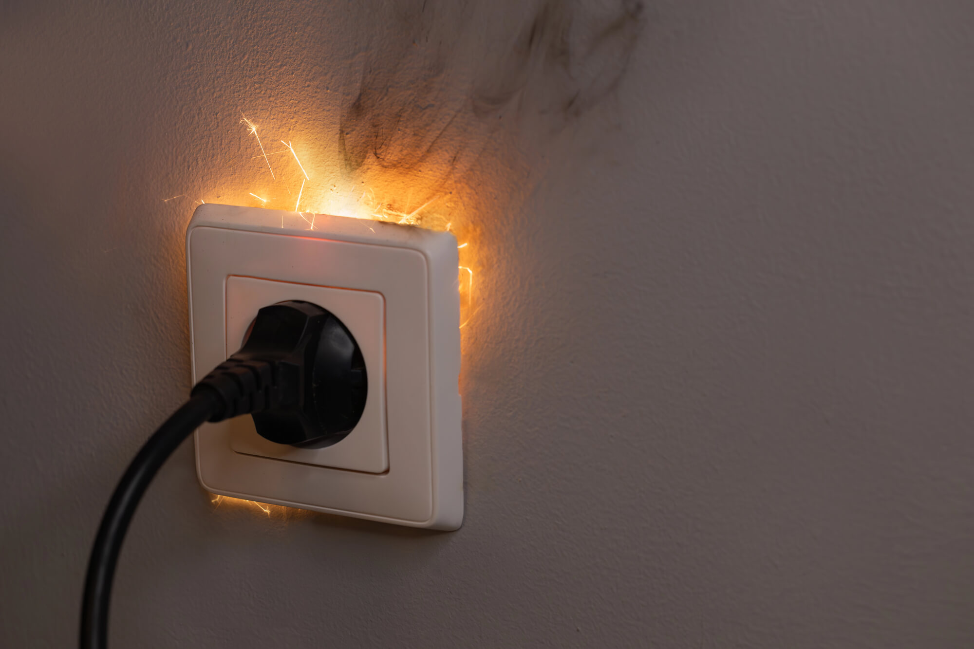 Burnt electrical outlet