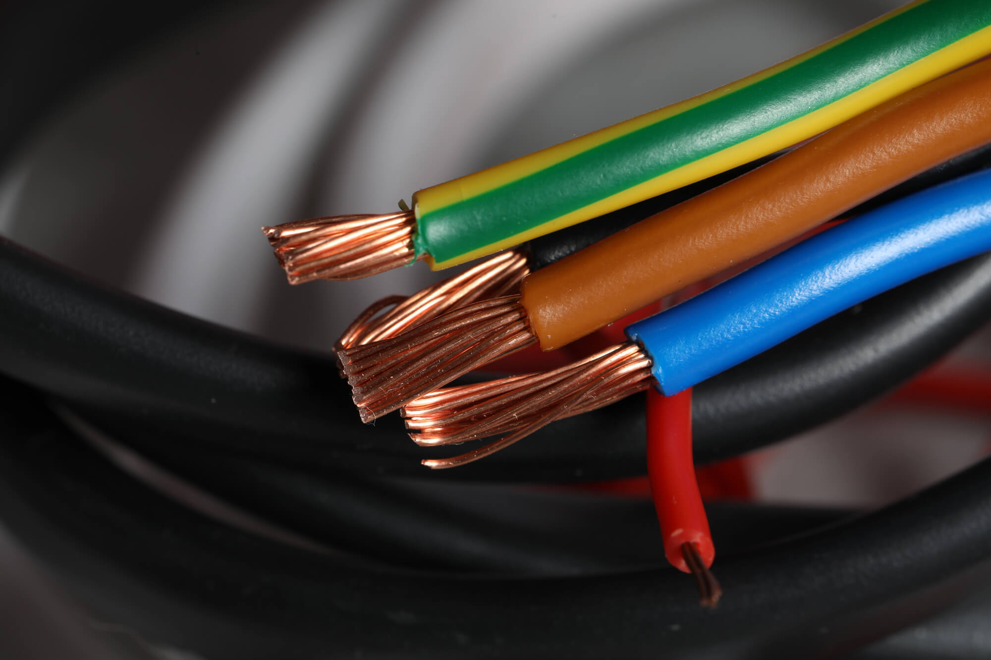 Colourful electrical wires