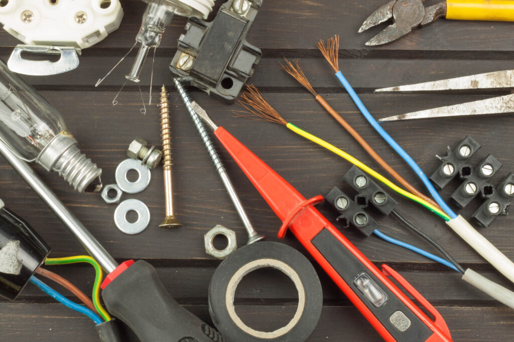 Electrician Tools on Workbench